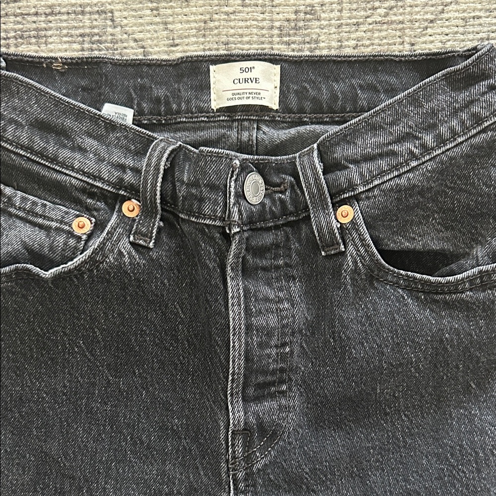 Levi's Black Washed 501® Curve High-Rise Jeans